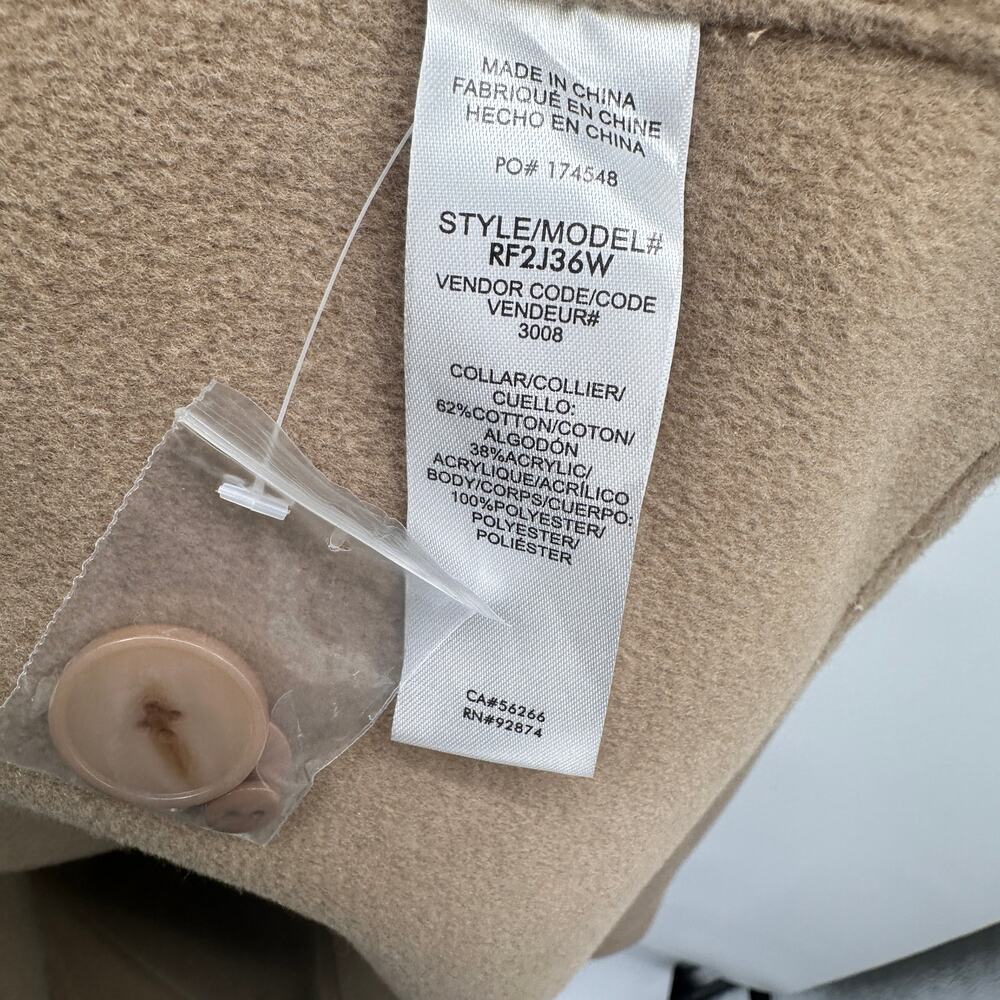 SPLENDID NWT Nikki Oatmeal Tan Hooded Pea Coat // M - Picture 11 of 15